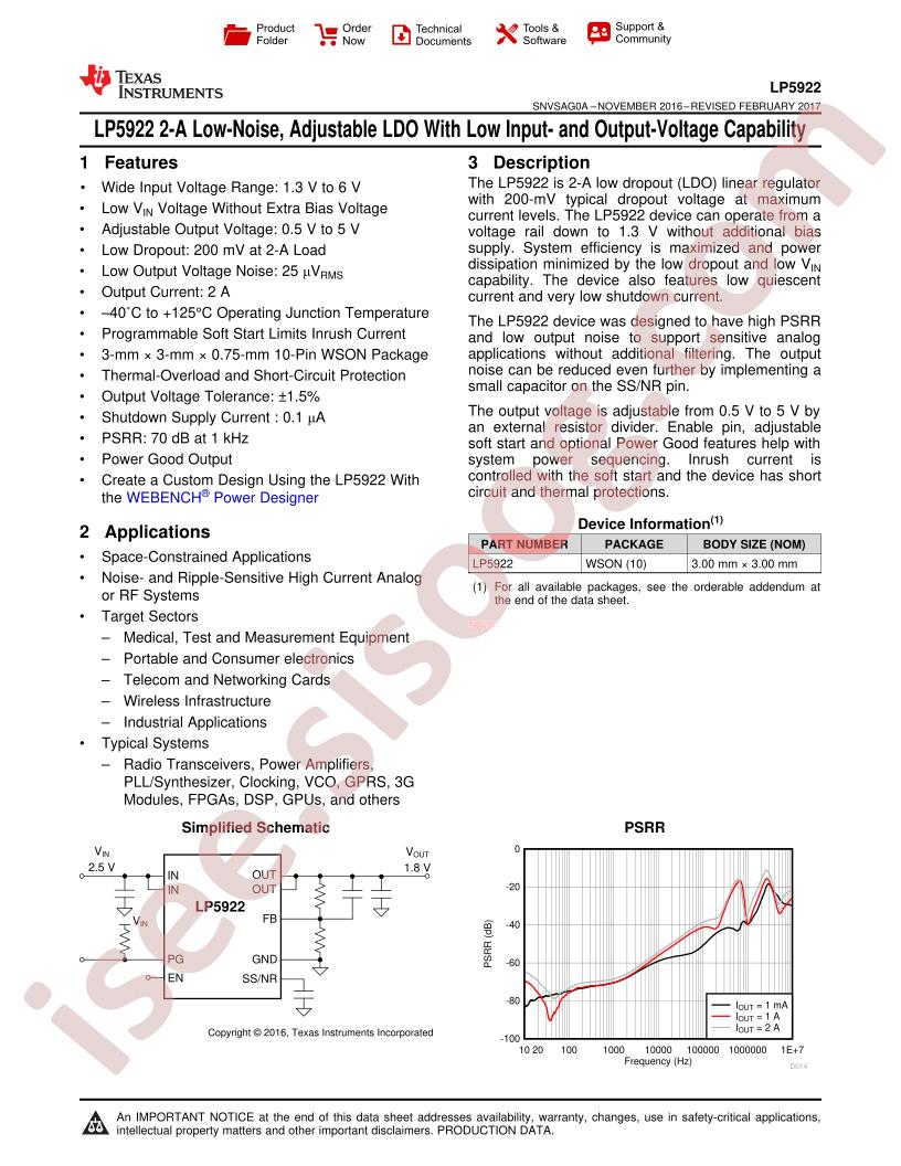 LP5922 Datasheet