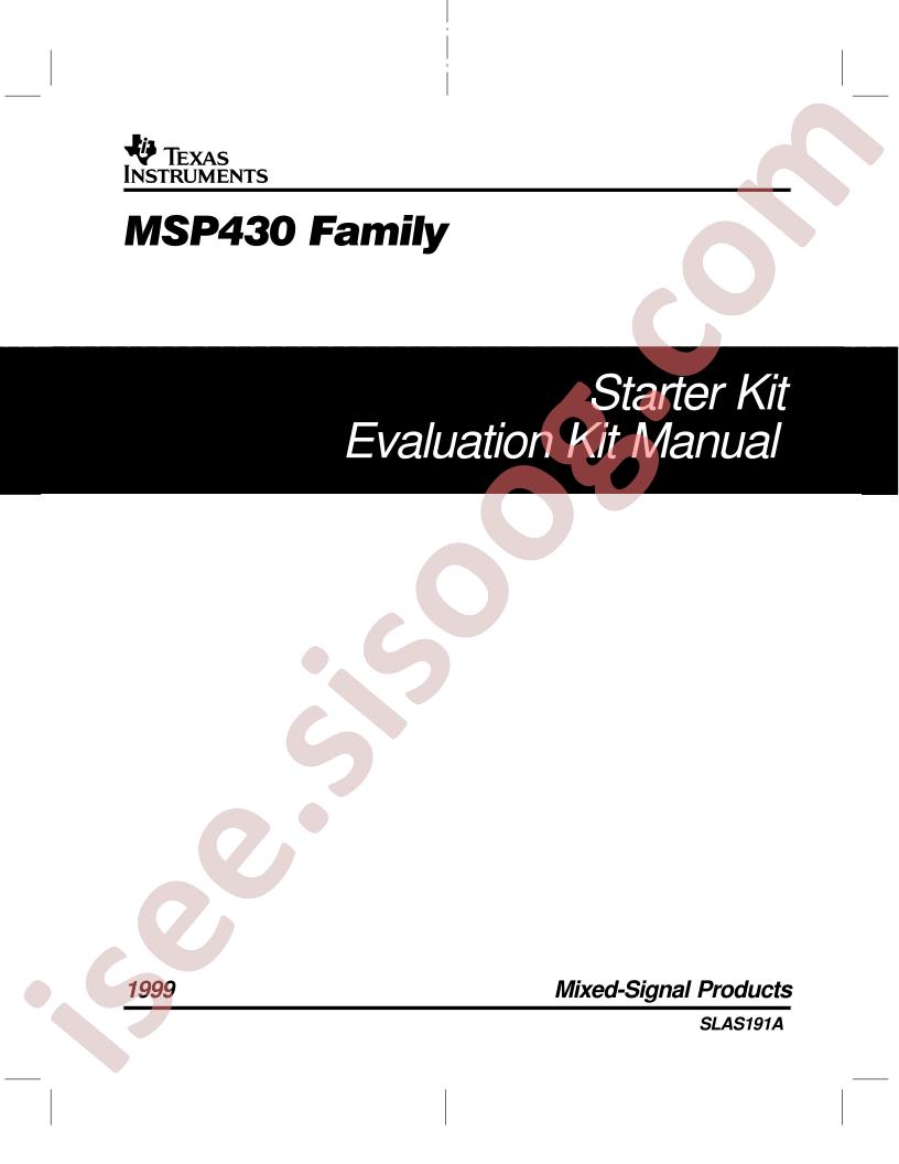 MSP430 Family Kit Manual