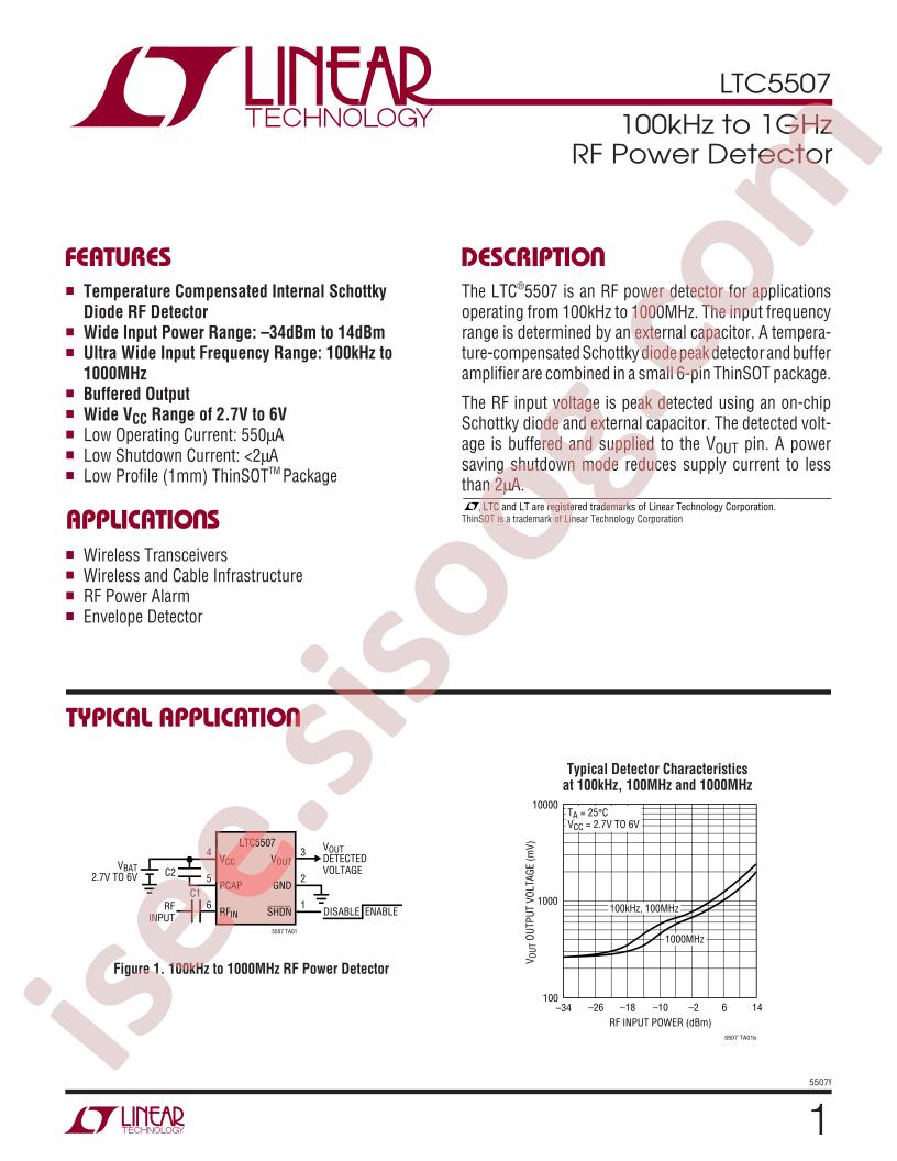LTC5507 Datasheet