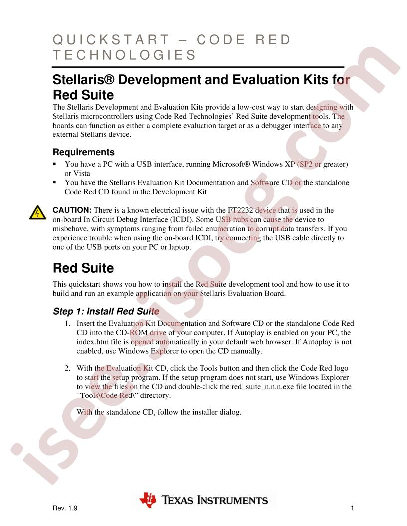 Quickstart Code Red Technologies