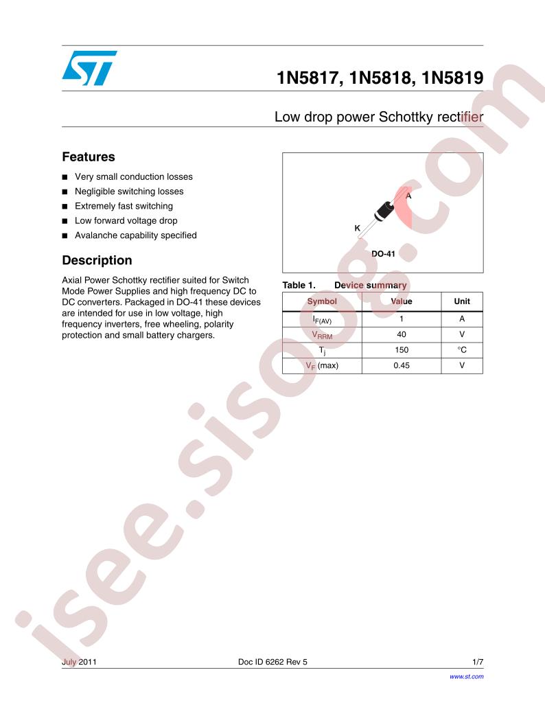 1N581x Datasheet