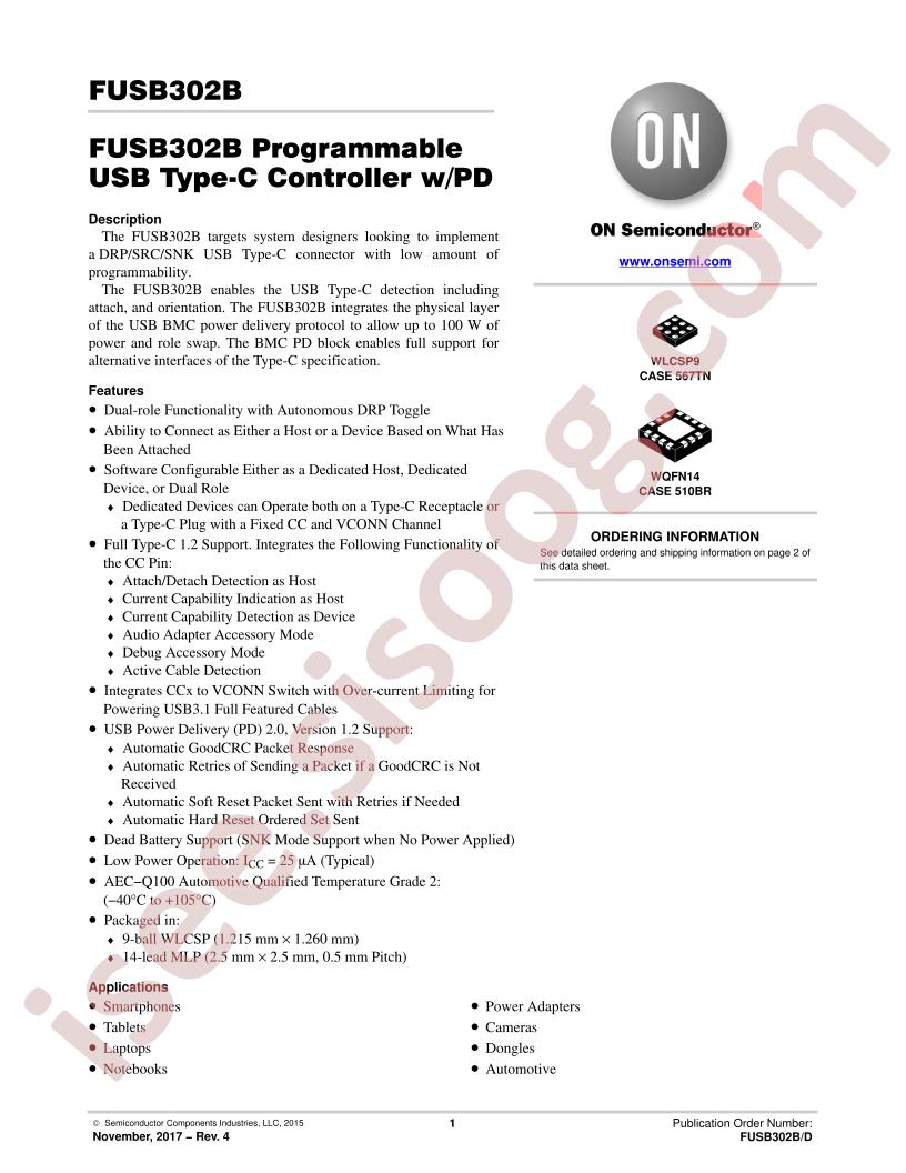 FUSB302B Datasheet