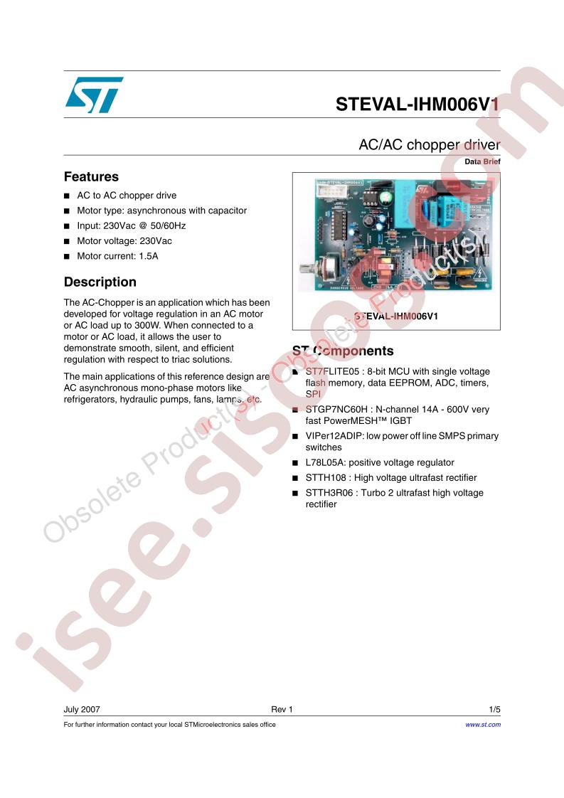 STEVAL-IHM006V1 Data Brief