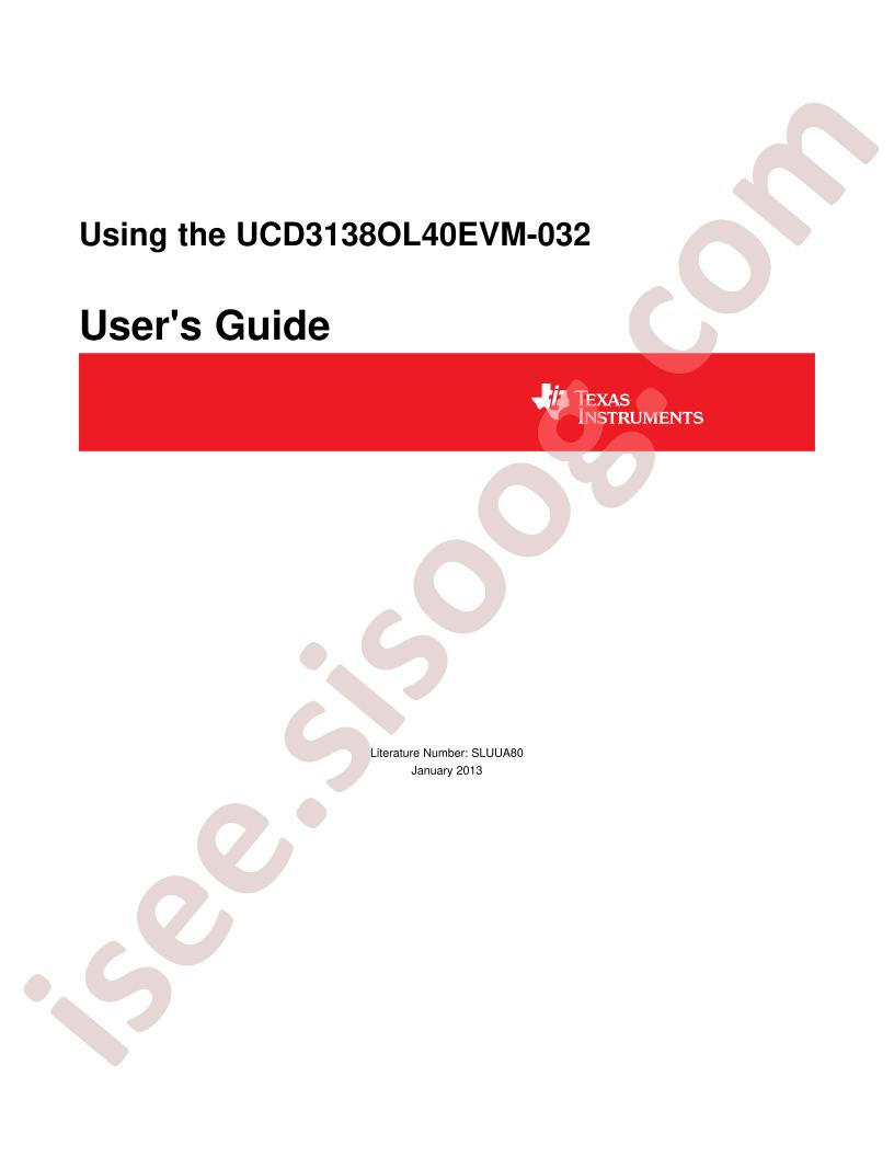 UCD3138OL40EVM-032 User Guide