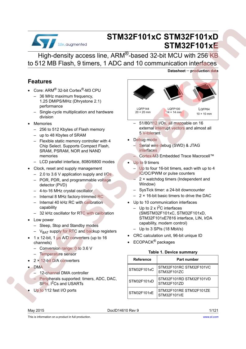 STM32F101x(C,D,E) Datasheet