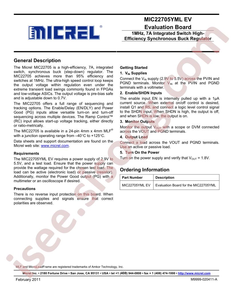 MIC22705YML EV User Guide