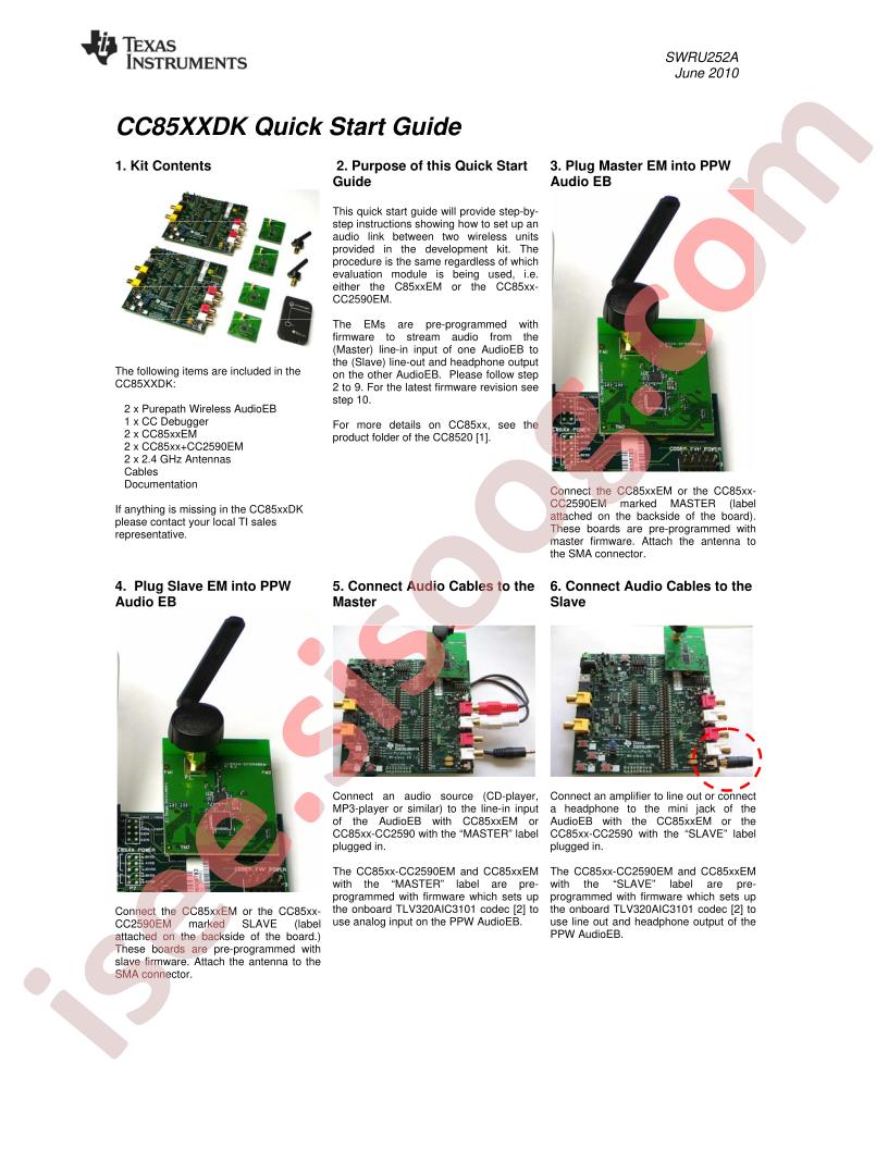 CC85XXDK Quick Start Guide
