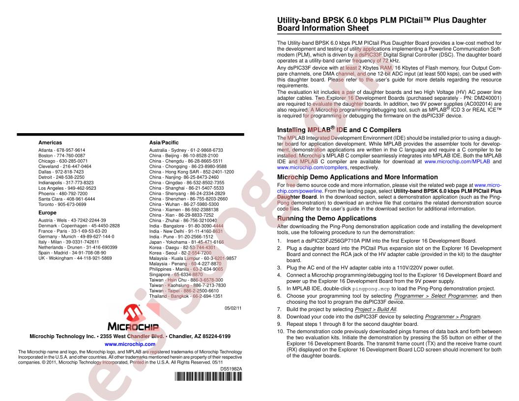 Utility-Band BPSK PLM PICtail Plus Daughter Brd