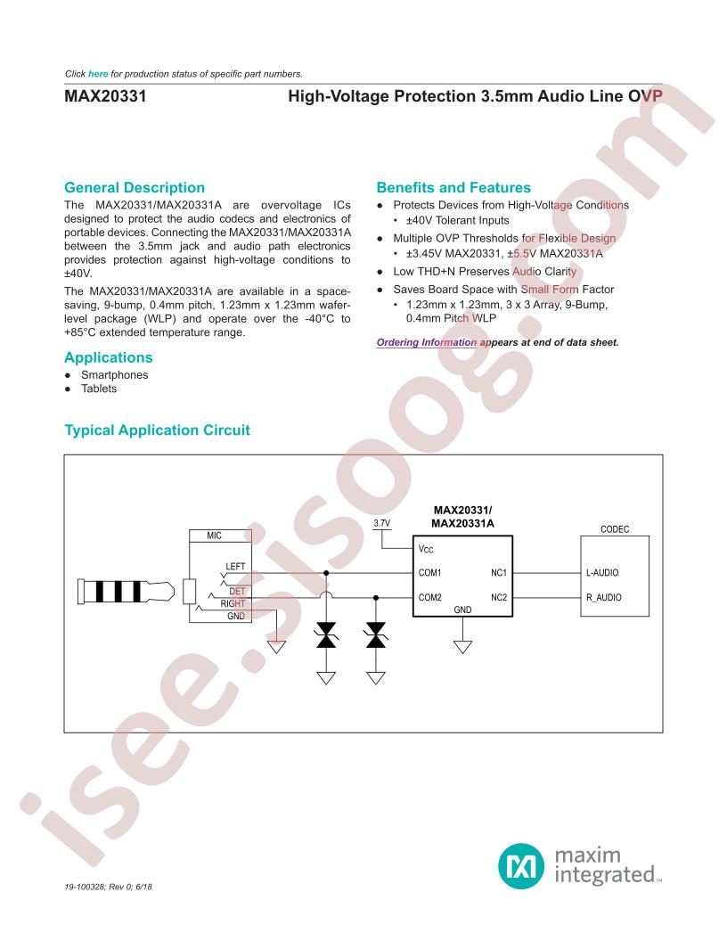 MAX20331 Datasheet