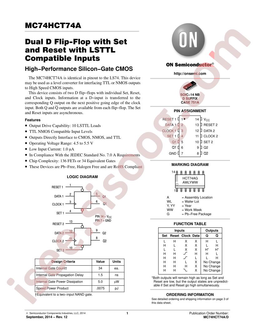 MC74HCT74A