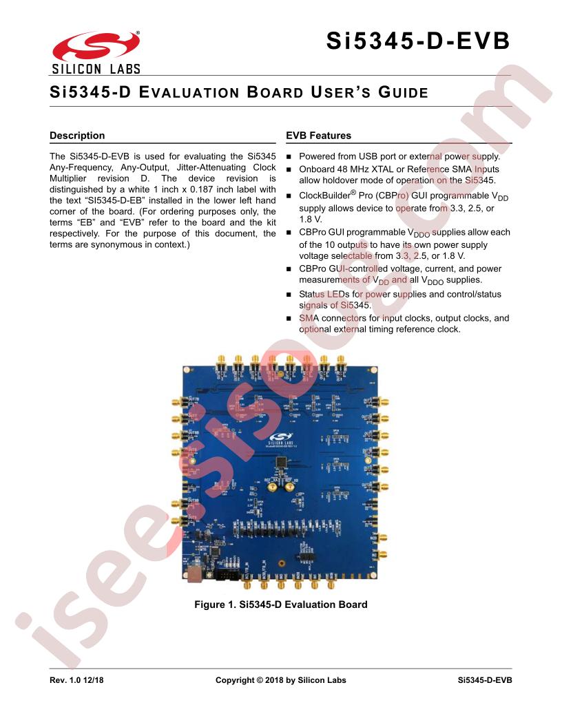 SI5345-D-EVB User Guide