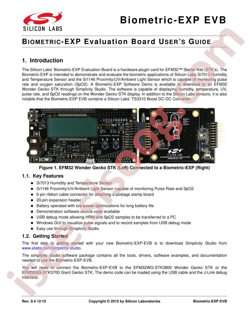 BIOMETRIC-EXP-EVB User Guide