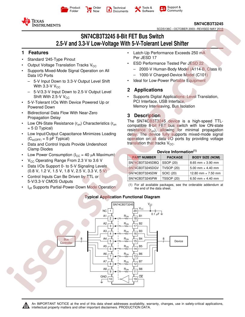 SN74CB3T3245 Datasheet