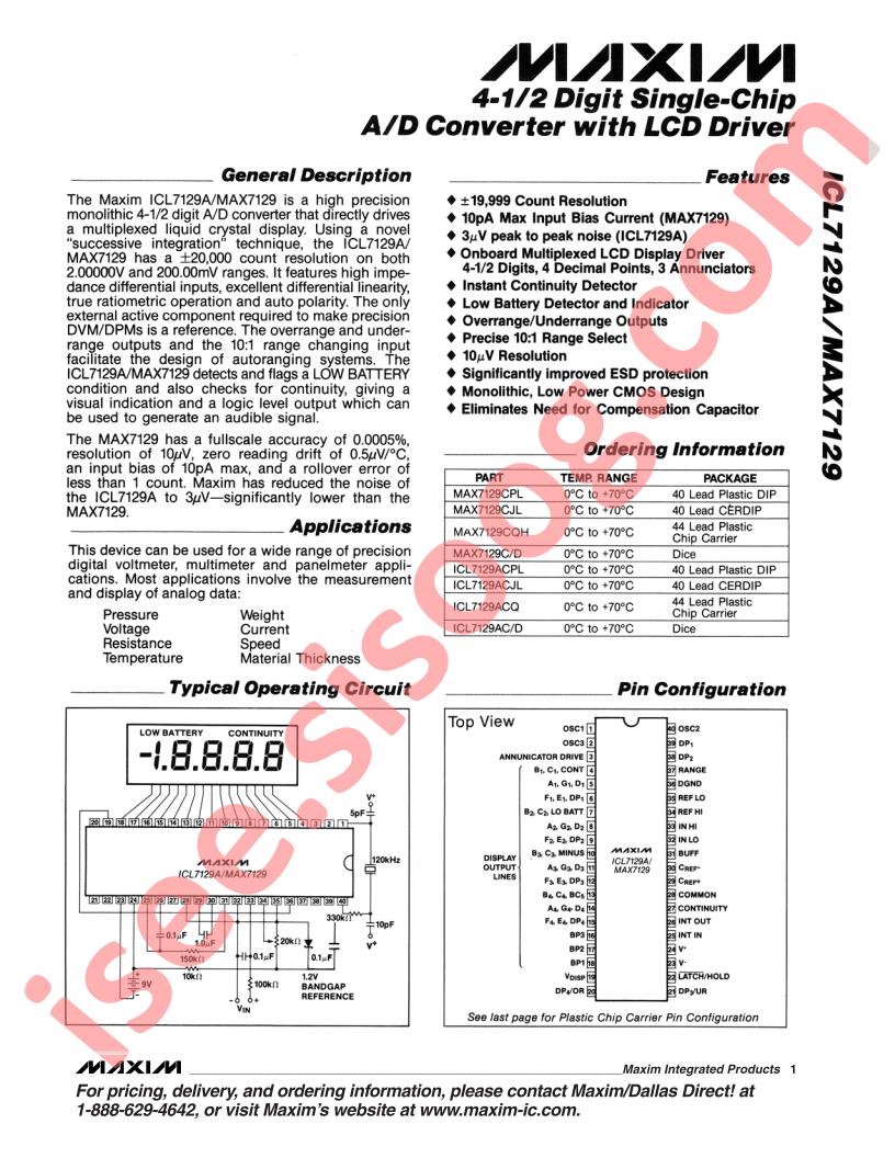 ICL7129/A