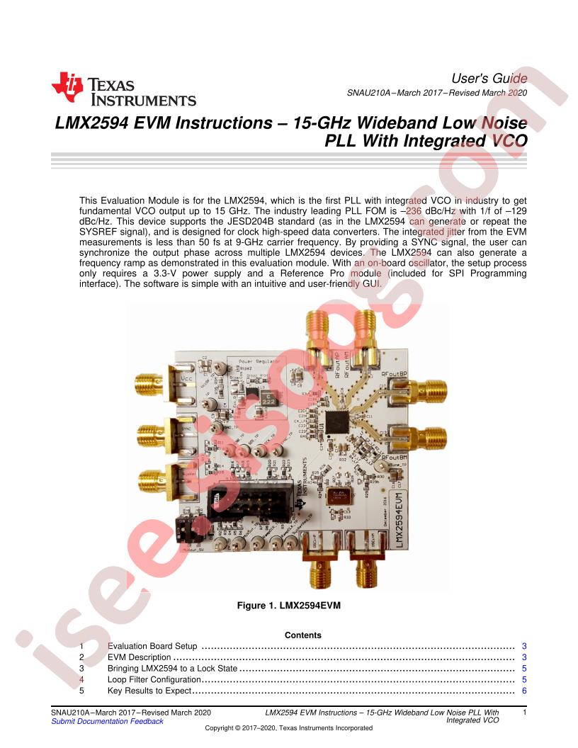 LMX2594EVM Instructions,User Guide