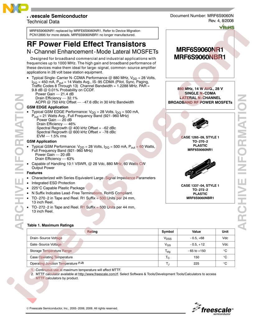 MRF6S9060NR1,NBR1