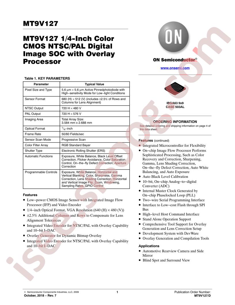 MT9V127 Datasheet