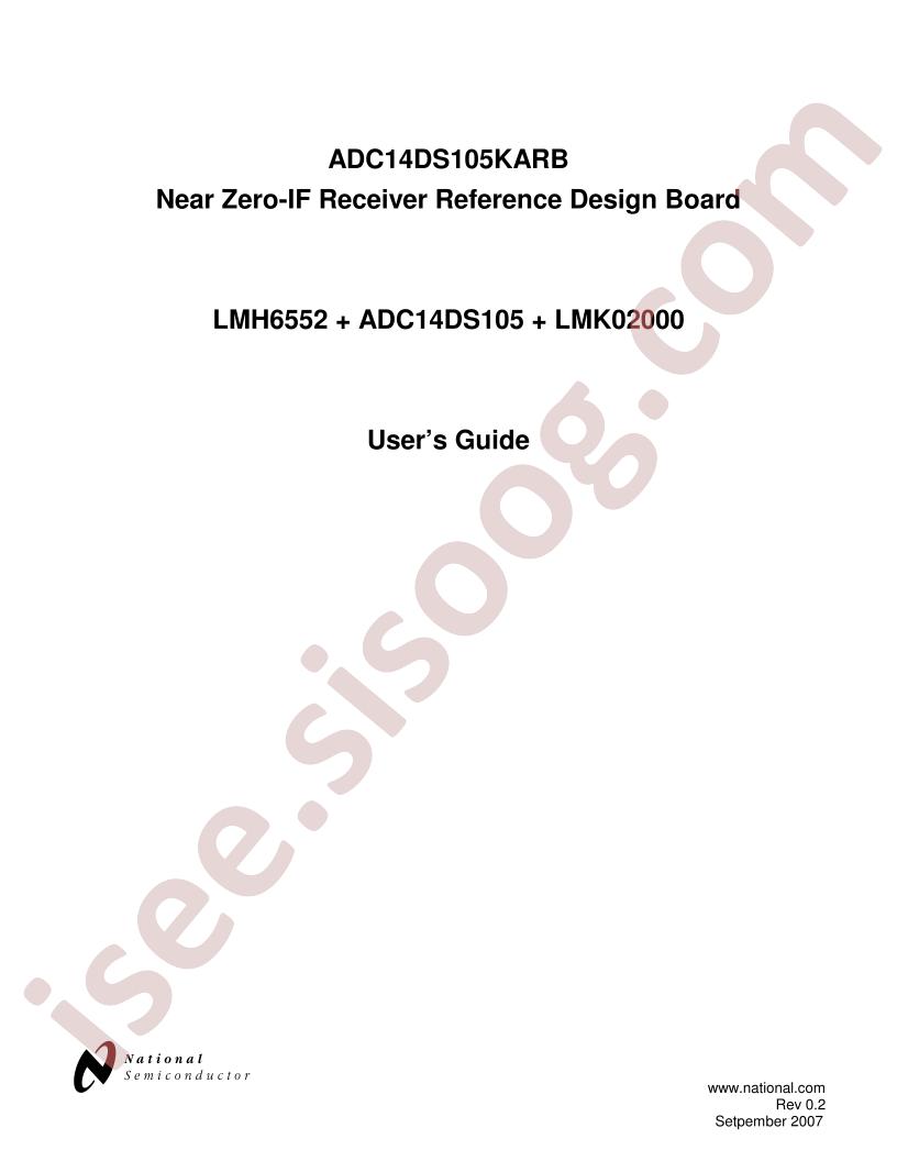 ADC14DS105KARB Ref Design Brd Guide