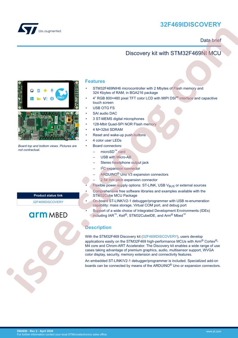 STM32F469I-DISCO Data Brief