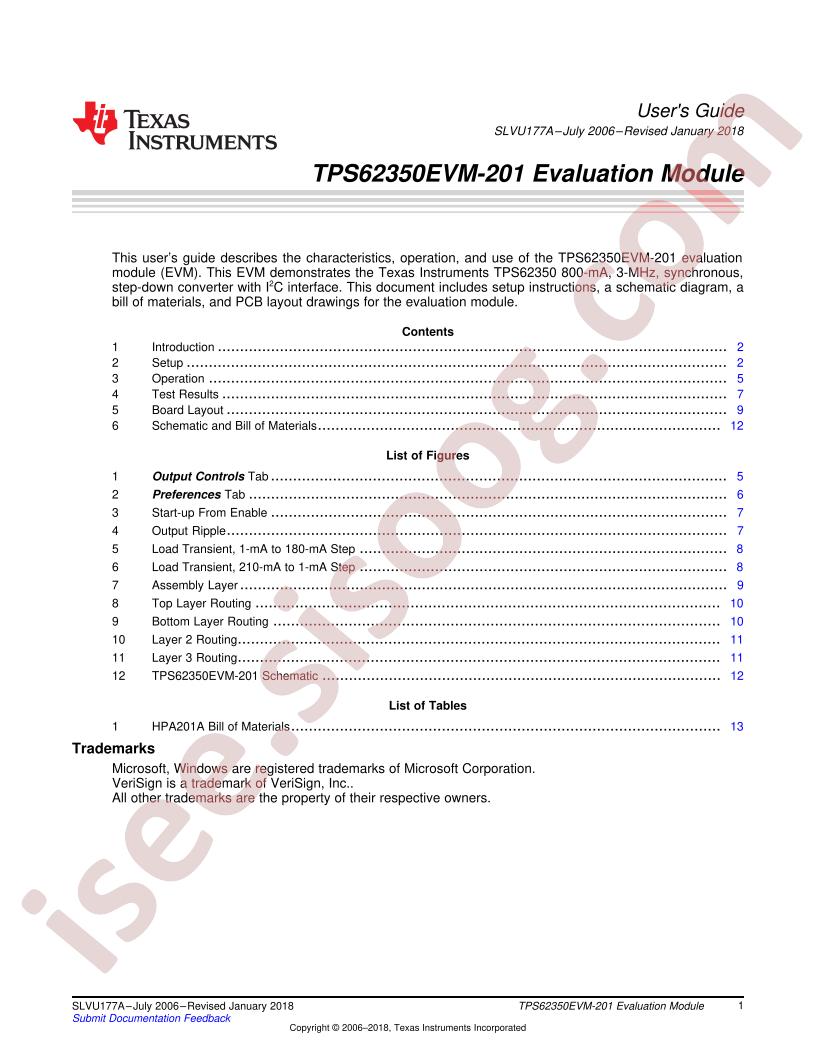 TPS62350EVM-201 Users Guide