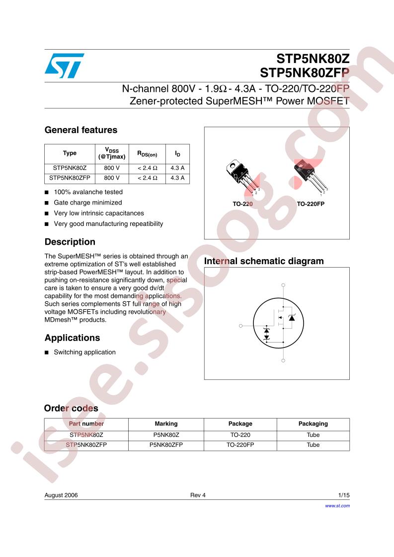 STP5NK80Z(FP)