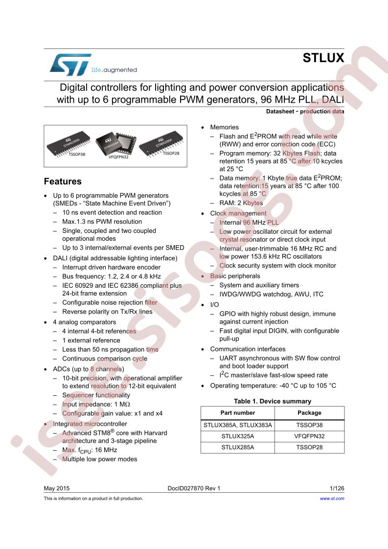 STLUX Datasheet