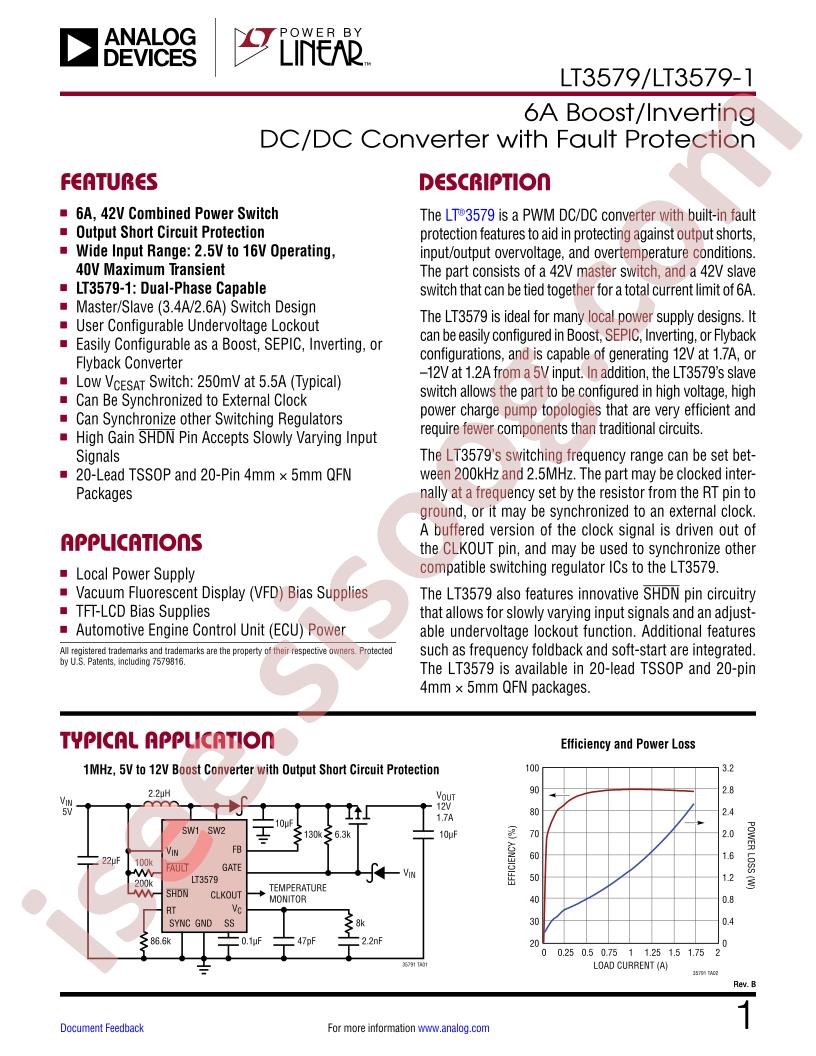 LT3579, LT3579-1 Datasheet