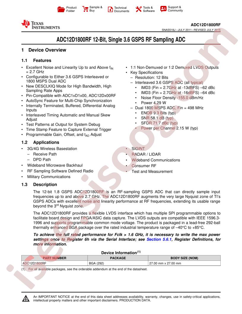 ADC12D1800RF Data Manual