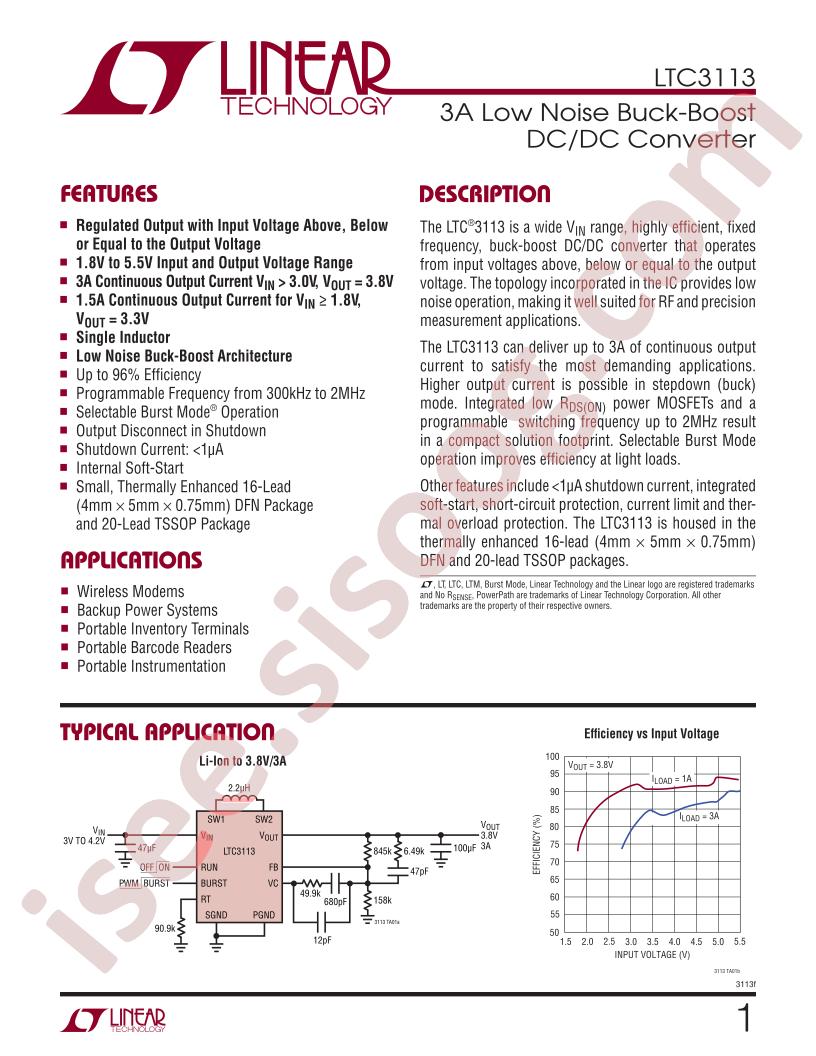 LTC3113 Datasheet