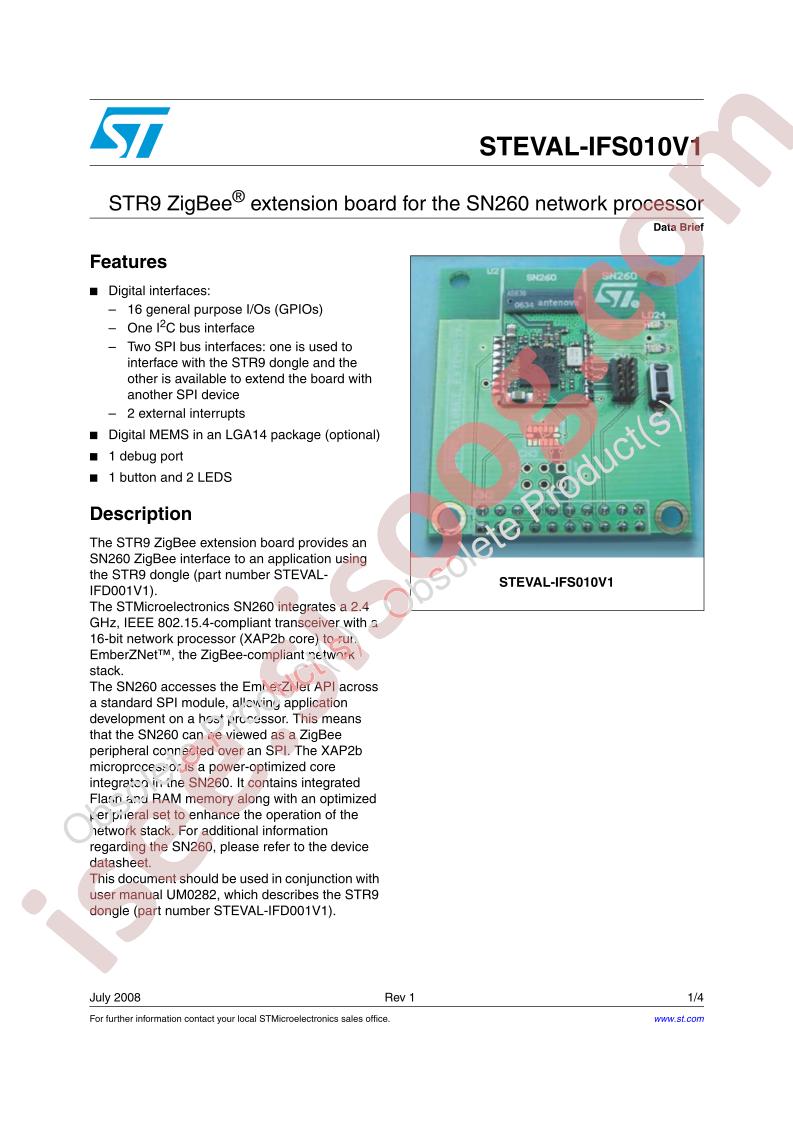 STEVAL-IFS010V1 Data Brief