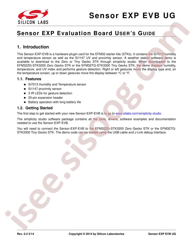 Sensor EXP EVB Guide