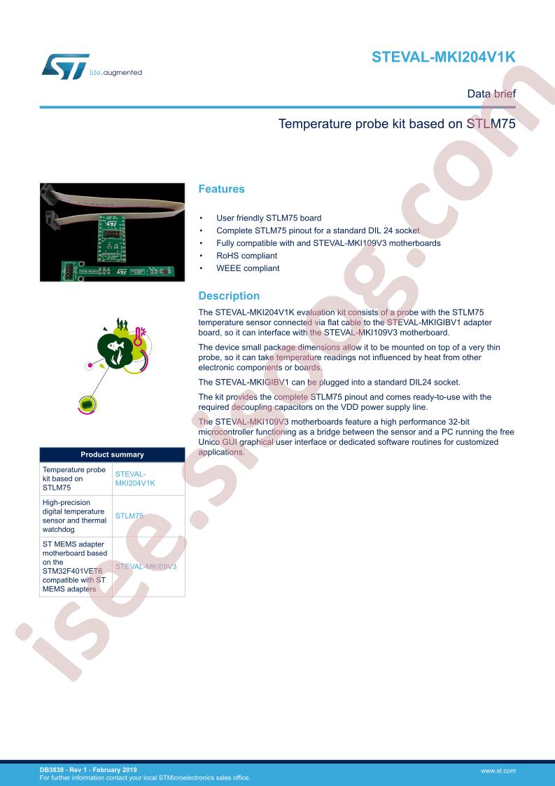 STEVAL-MKI204V1K Data Brief