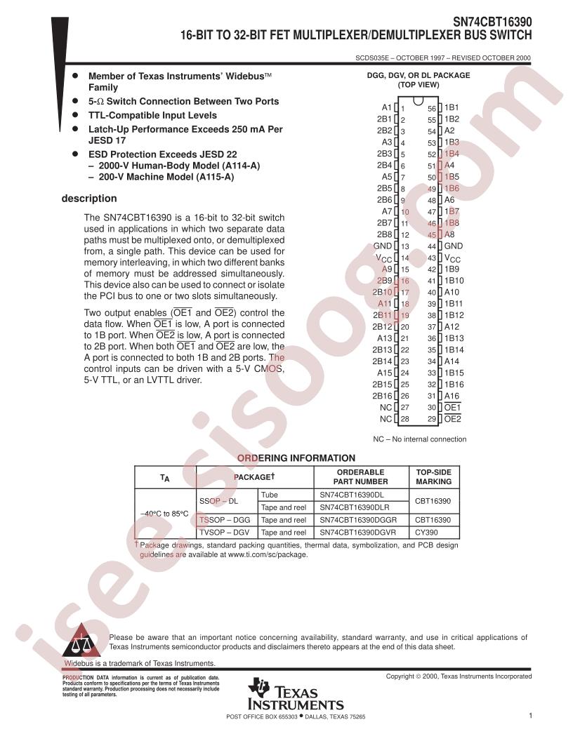 SN74CBT16390