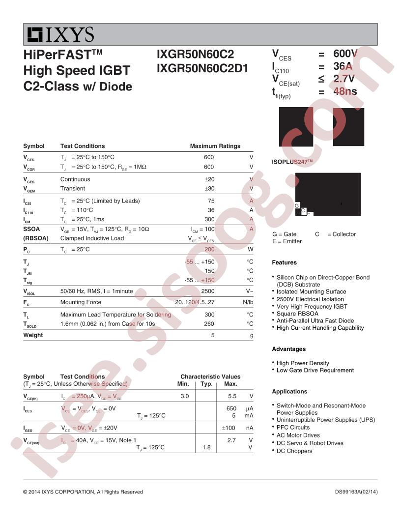 IXGR50N60C2(D1)