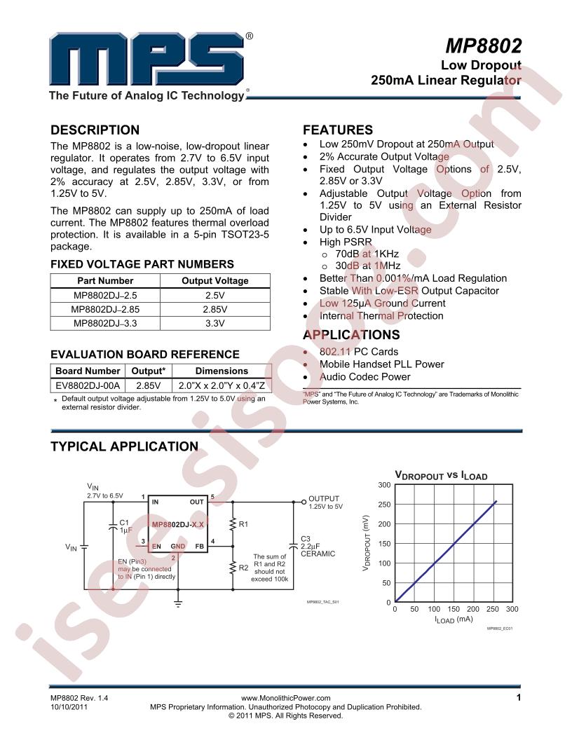 MP8802 Datasheet