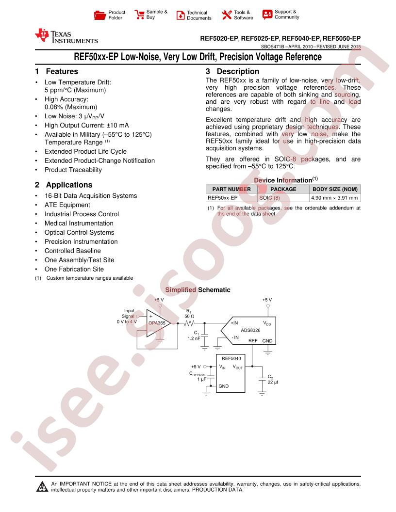 REF50xx-EP Datasheet