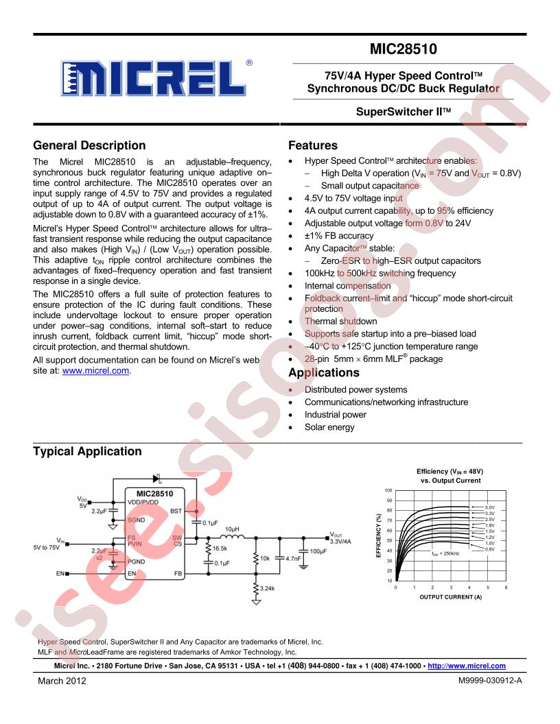 MIC28510 Datasheet