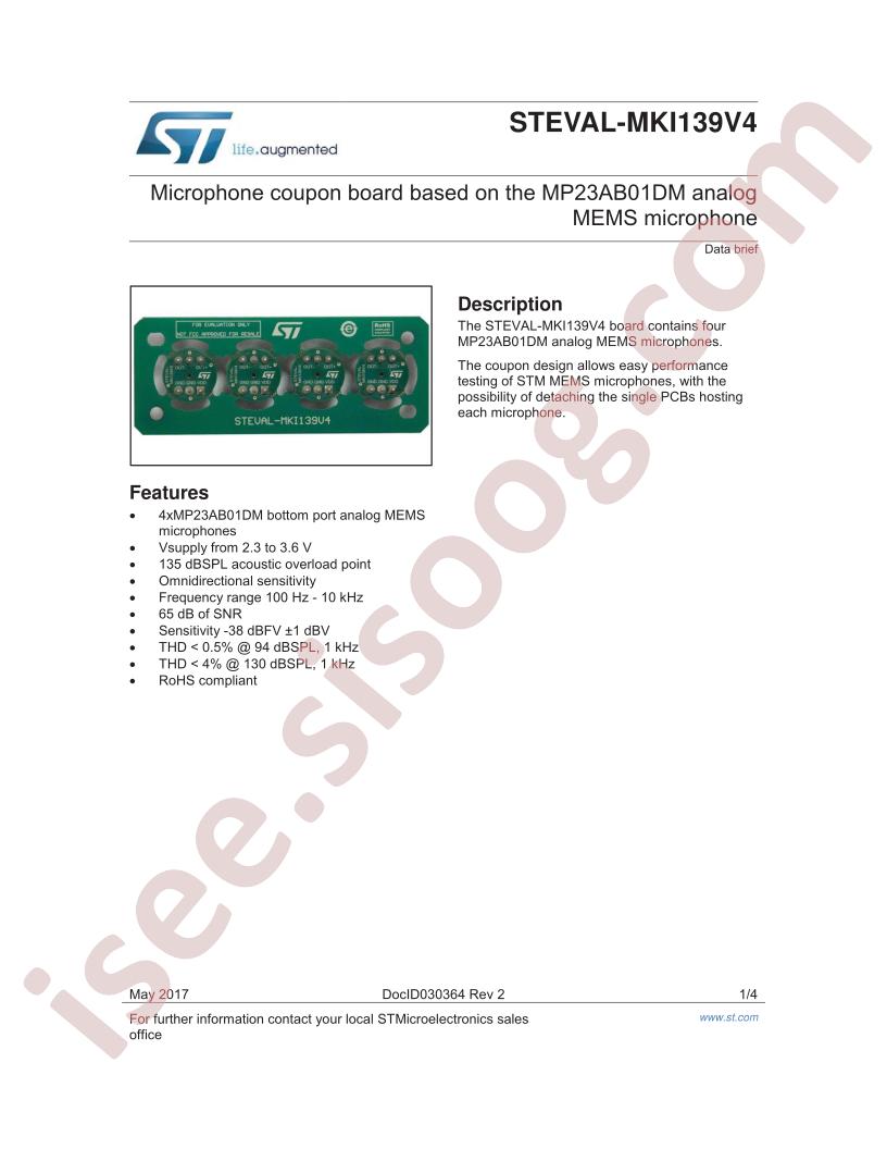 STEVAL-MKI139V4 Brief