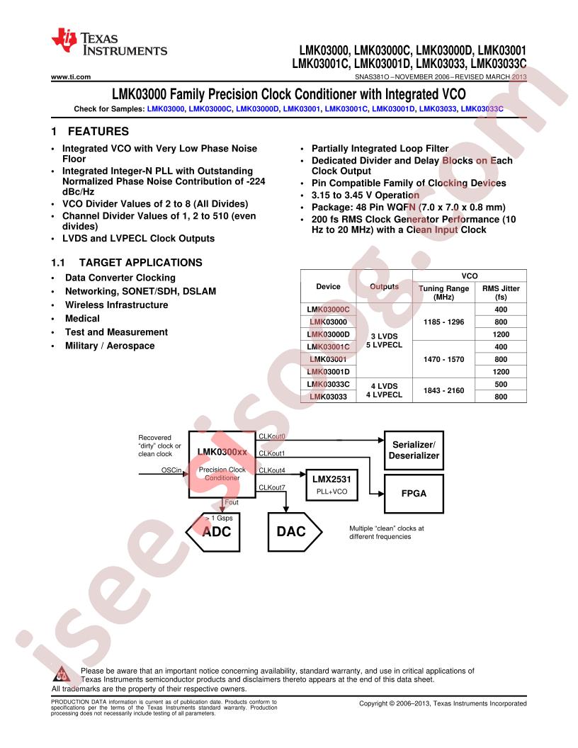 LMK03000 Family