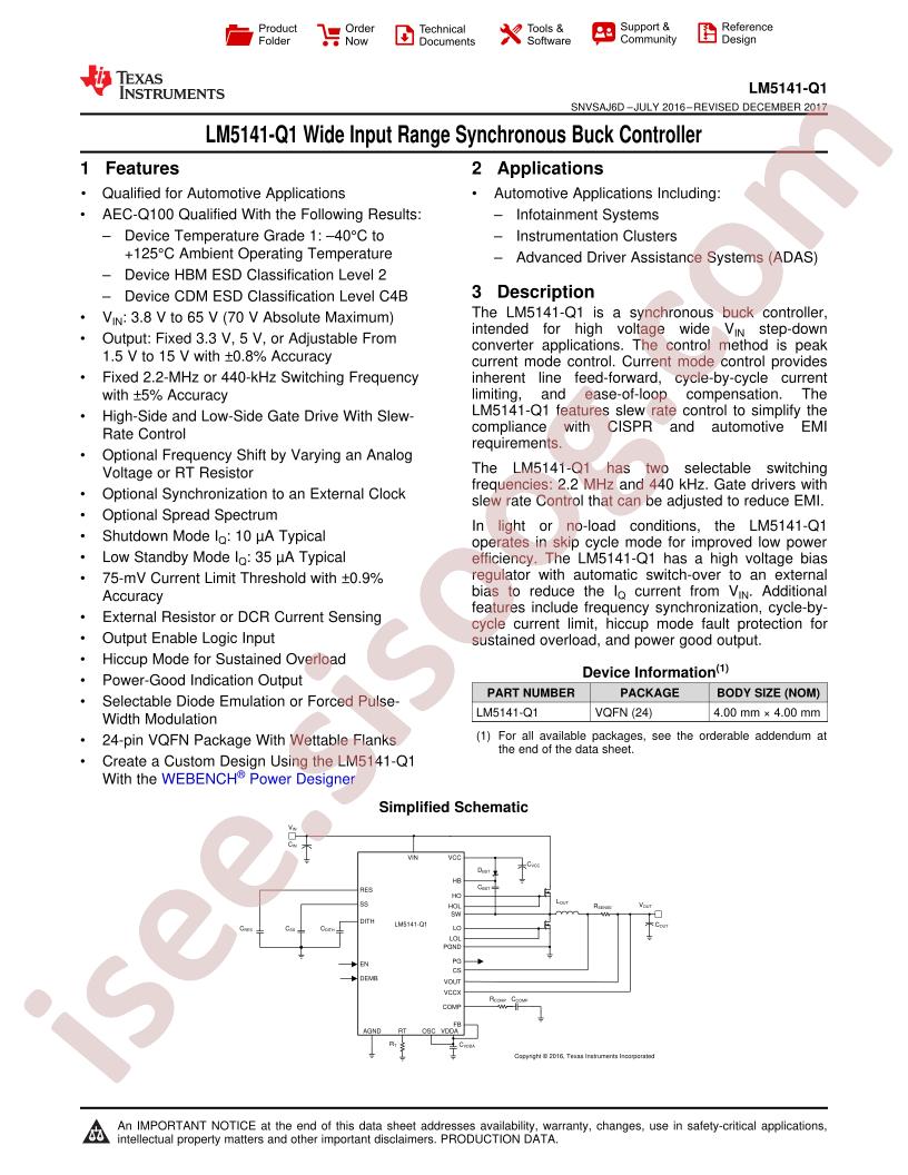 LM5141-Q1 Datasheet