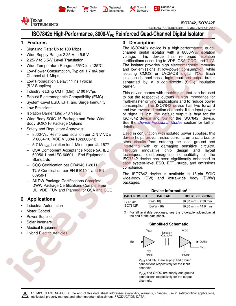 ISO7842(F) Datasheet