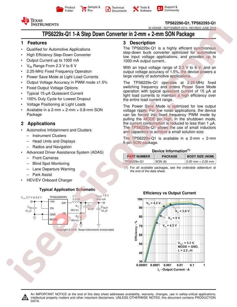TPS6229x-Q1 Datasheet