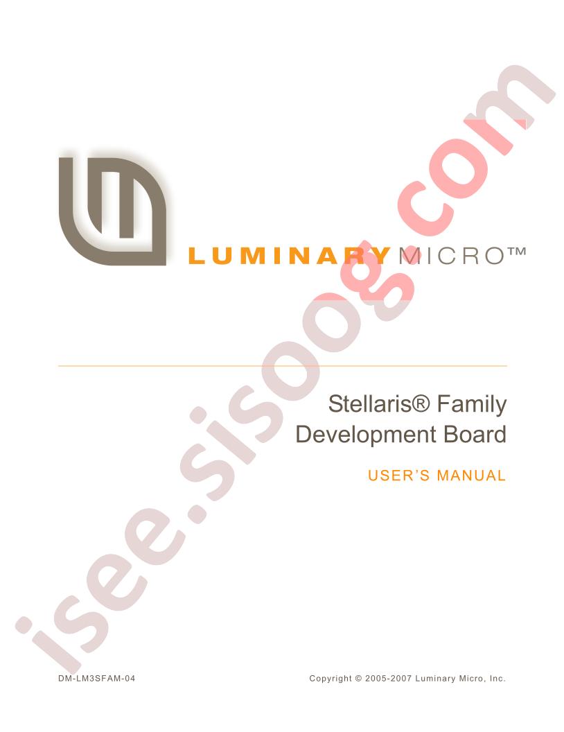 Stellaris Family Dev Board Manual