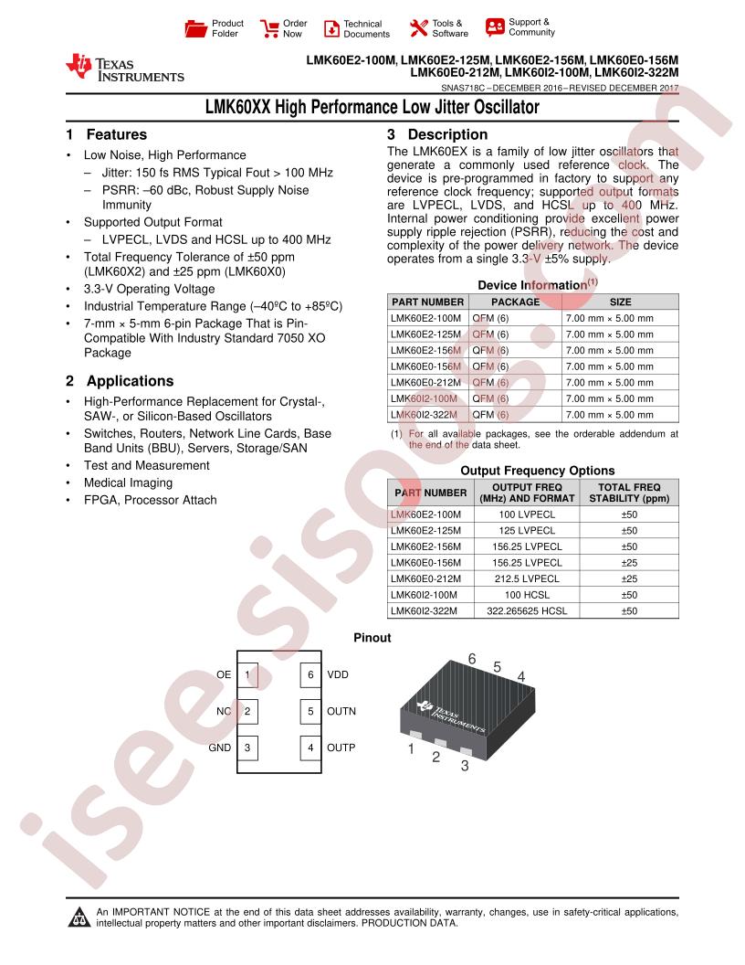 LMK60E0-zzzM Datasheet