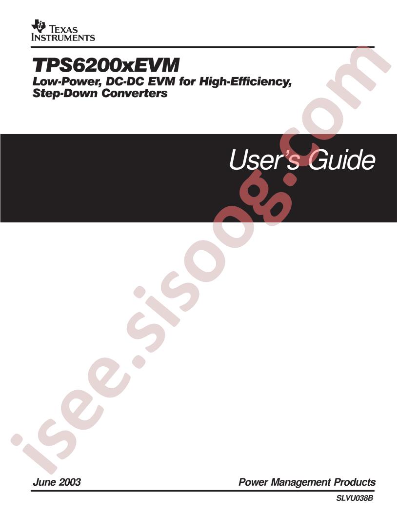 TPS6200xEVM User Guide