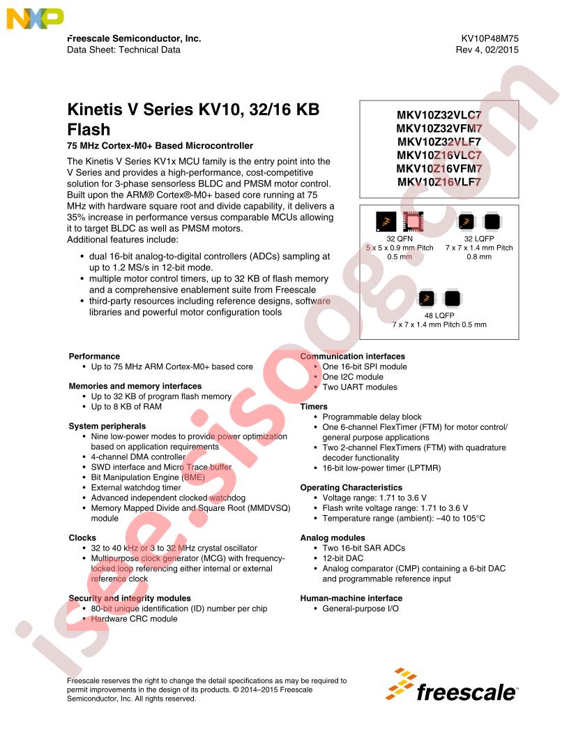 MKV10Z32,16VxxY Datasheet