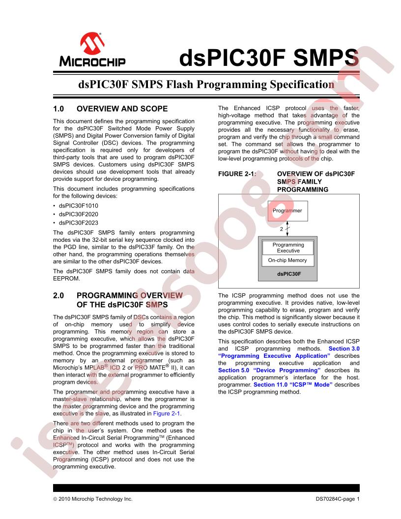 dsPIC30F SMPS Flash Prog Spec