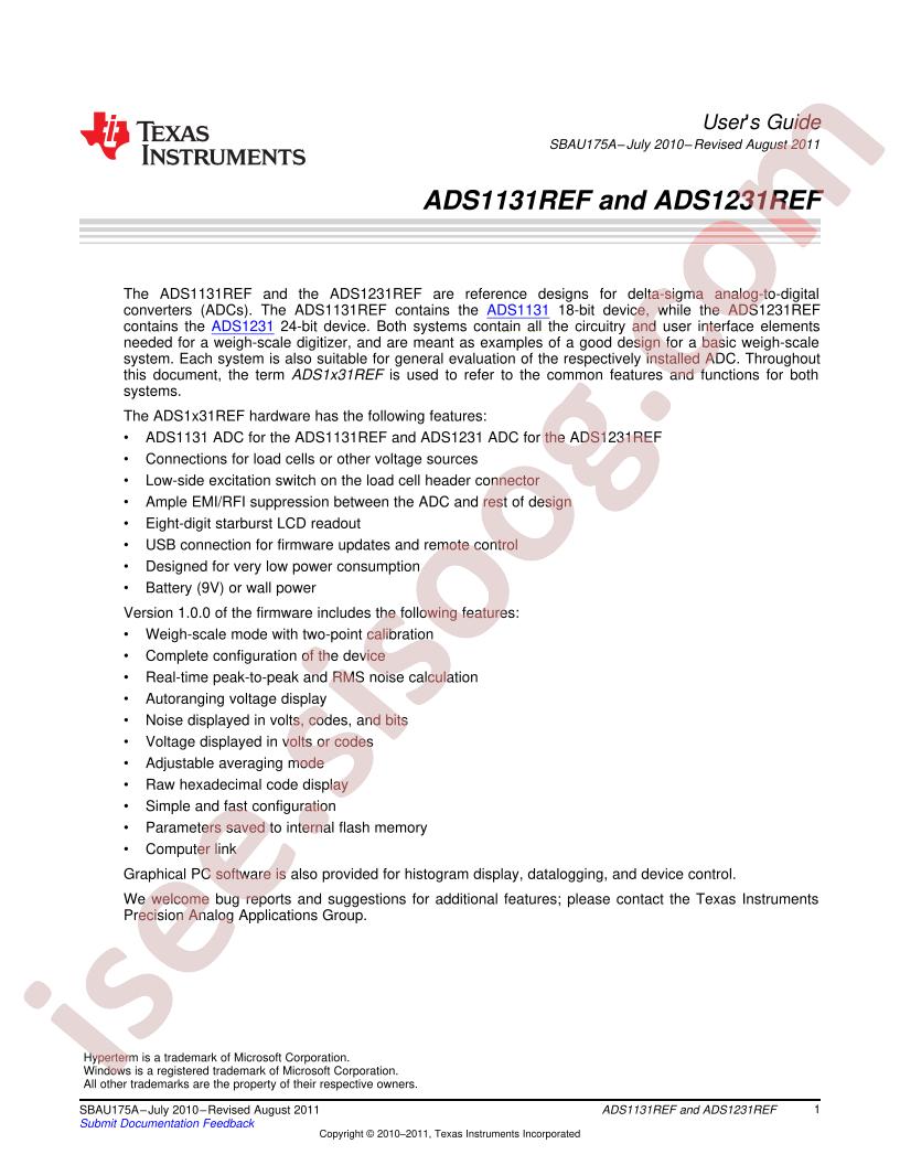 ADS1131/1231REF User's Guide
