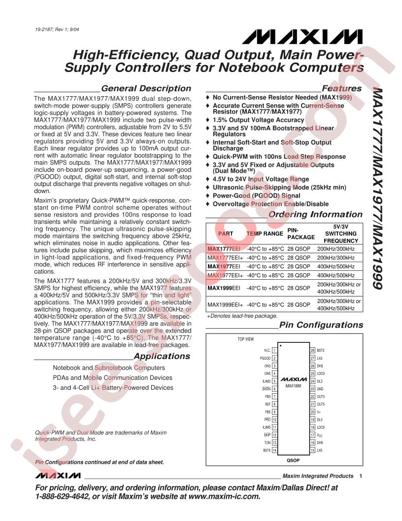 MAX1777, MAX1977, MAX1999