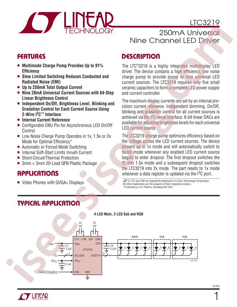 LTC3219 Datasheet